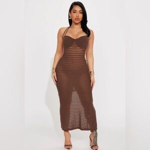 Elegant Brown Maxi Dress